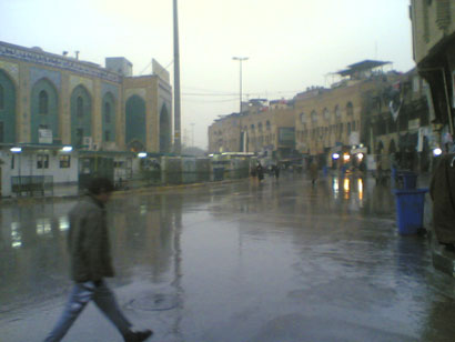 هطول امطار غزيرة في كربلاء