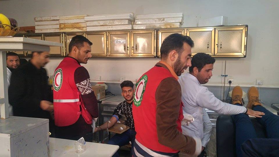 كربلاء:الهلال الاحمر ينظم حملة بالتبرع بالدم لدعم قواتنا الامنية