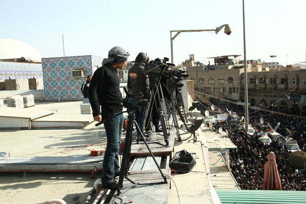 53 جهة اعلامية عربية وعالمية مع 333 اعلاميا يشاركون بنقل زيارة الاربعين من وسط مدينة كربلاء