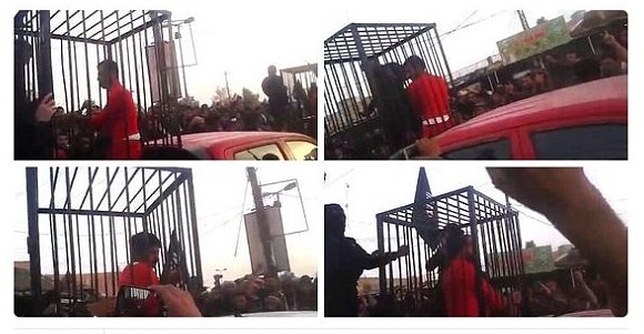 بالصور :"داعش" تهدد بحرق عدد من اسرى البيشمركة