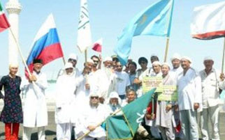 انطلاق مسيرة المسلمين والمسيحيين من روسيا الى الاردن ثم القدس ومكة