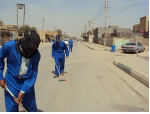 كربلاء:حملة تنظيف ورفع أنقاض واسعة في ناحية الحر