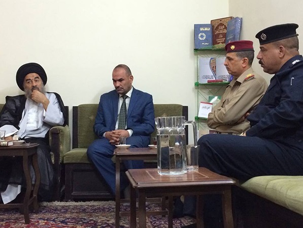 اية الله المدرسي يستقبل القيادات الامنية في كربلاء ويطالب بخطة أمنية استثنائية للمحافظة في شهري محرم وصفر