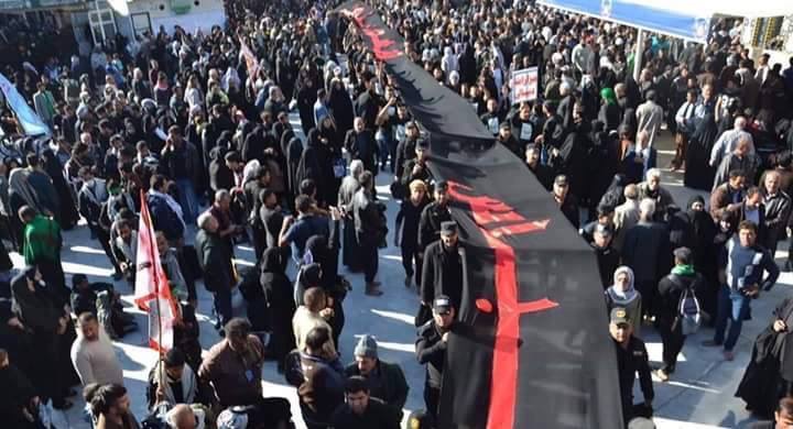 الوقفين الشيعي السني في ديالى يشاركان في مسيرة أطول راية عزاء في العالم