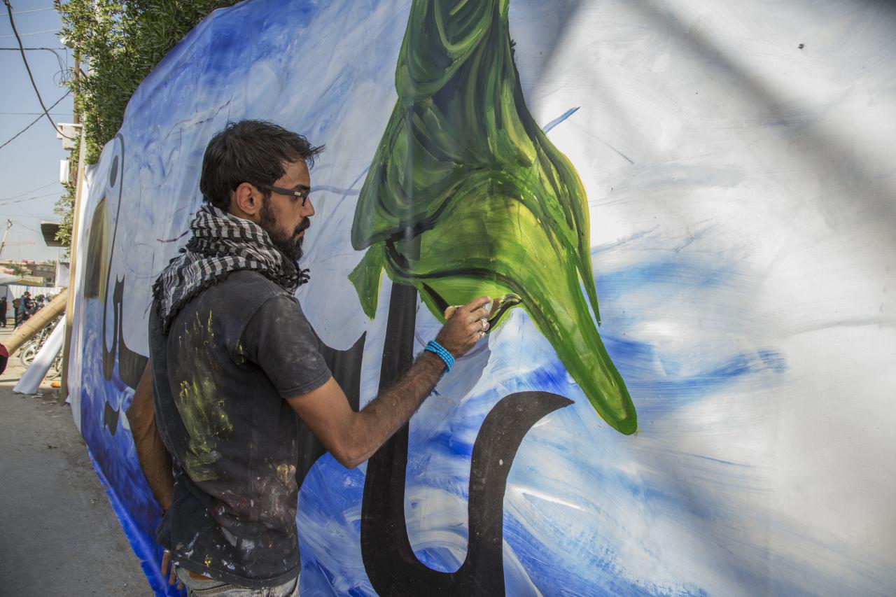 كربلاء: عرض أكبر لوحة بعنوان (بانوراما الطف) +صور