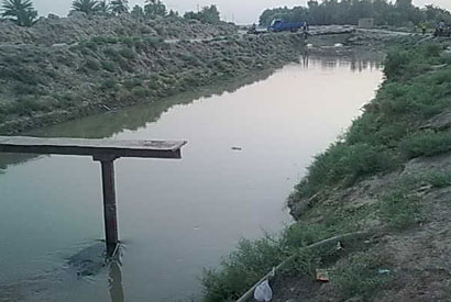 تغليف النهر المحيط بمزار سعيد بن جبير في واسط