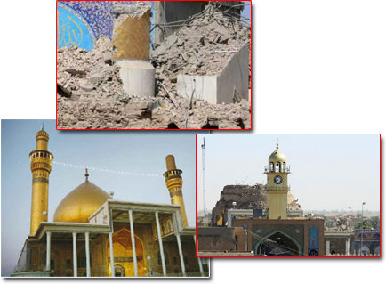 العتبة الكاظمية المقدسة تعلن من على مآذنها خبر حكم اعدام مفجري مرقد العسكريين عام 2006