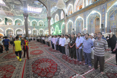 متطوعون من اقليم كردستان العراق يشاركون منتسبي العتبتين الحسينية والعباسية حفظ الامن وعمليات التفتيش