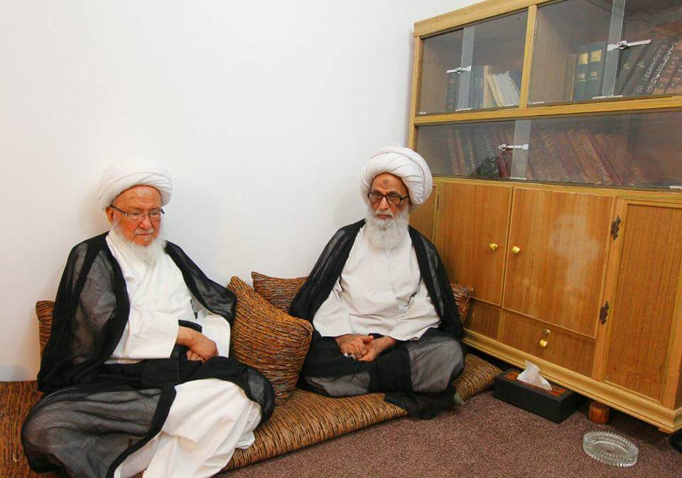 بالصورة: المرجع الفياض يزور المرحع النجفي بامسية رمضانية