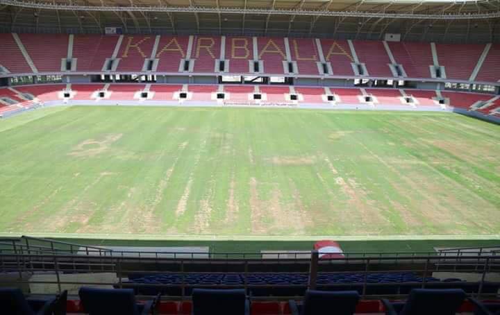 بالصور: نائب محافظ كربلاء يحدد موعد قلع ارضية الملعب الدولي واستبدالها بجديدة