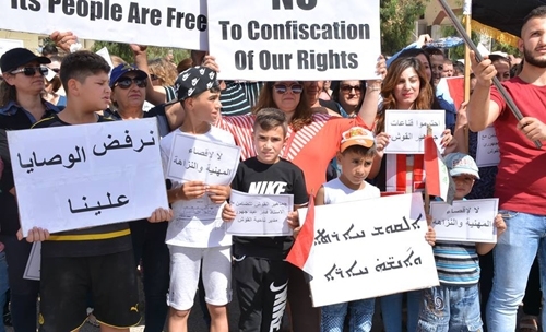 تظاهرات في ناحية تابعة للموصل ترفض "فرض الارادة الكردية"