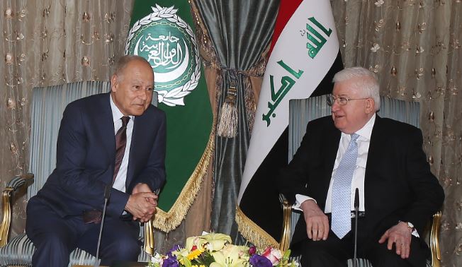 أبو الغيط لمعصوم: الدول العربية تدعم خطط العراق لاعمار المناطق المحررة