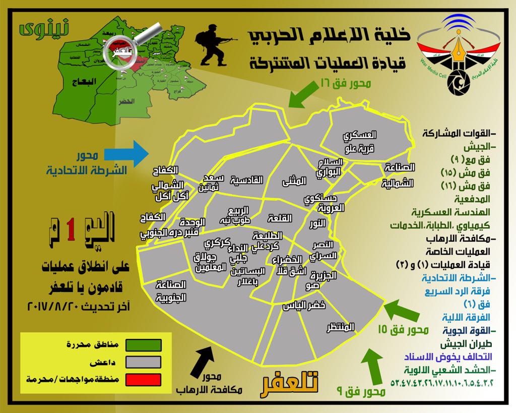 بالخريطة.. محاور دخول القطعات الامنية الى تلعفر