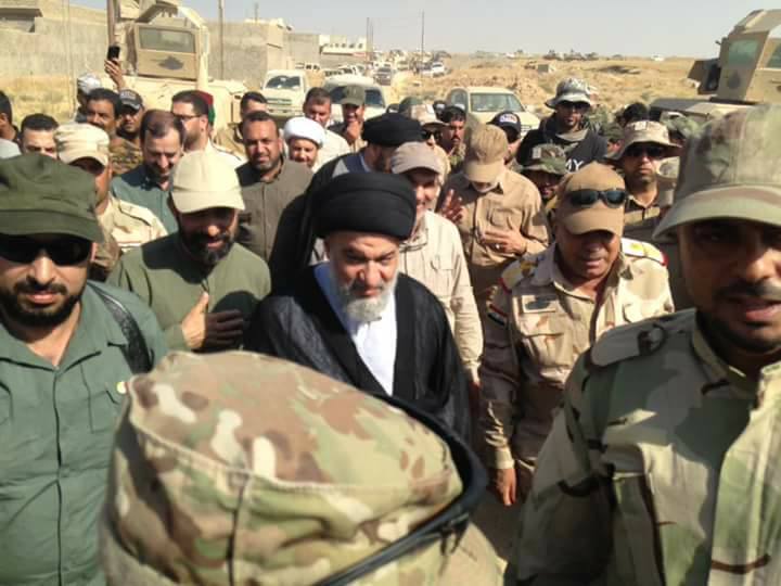 صور زيارة ممثل المرجع السيستاني الى القطعات الامامية في تلعفر