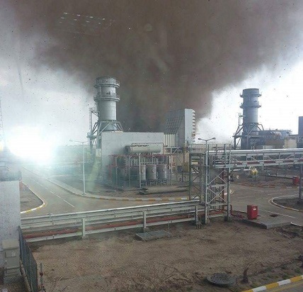 تضرر الشبكة الكهربائية في قضاء الكحلاء  و ناحية بني هاشم بسبب الإعصار ميسان و انقطاع التيار الكهربائي عنهما