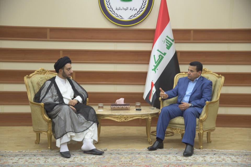 بالصور.. وزير الداخلية يستقبل وفدا من التيار الصدري بصحبتهم جواد الشهيلي