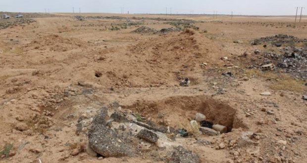 الحشد يعثر على مقبرة جماعية تضم رفات منتسبين بالجيش والشرطة جنوب الحويجة