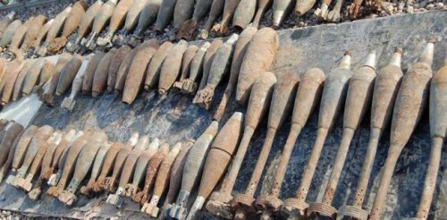القوات الامنية تضبط 1600 قنبرة هاون بأيسر الموصل