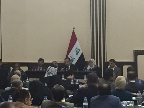 دخول وزير الصحة ومحافظ بغداد ومدير صحة الكرخ الى قاعة البرلمان