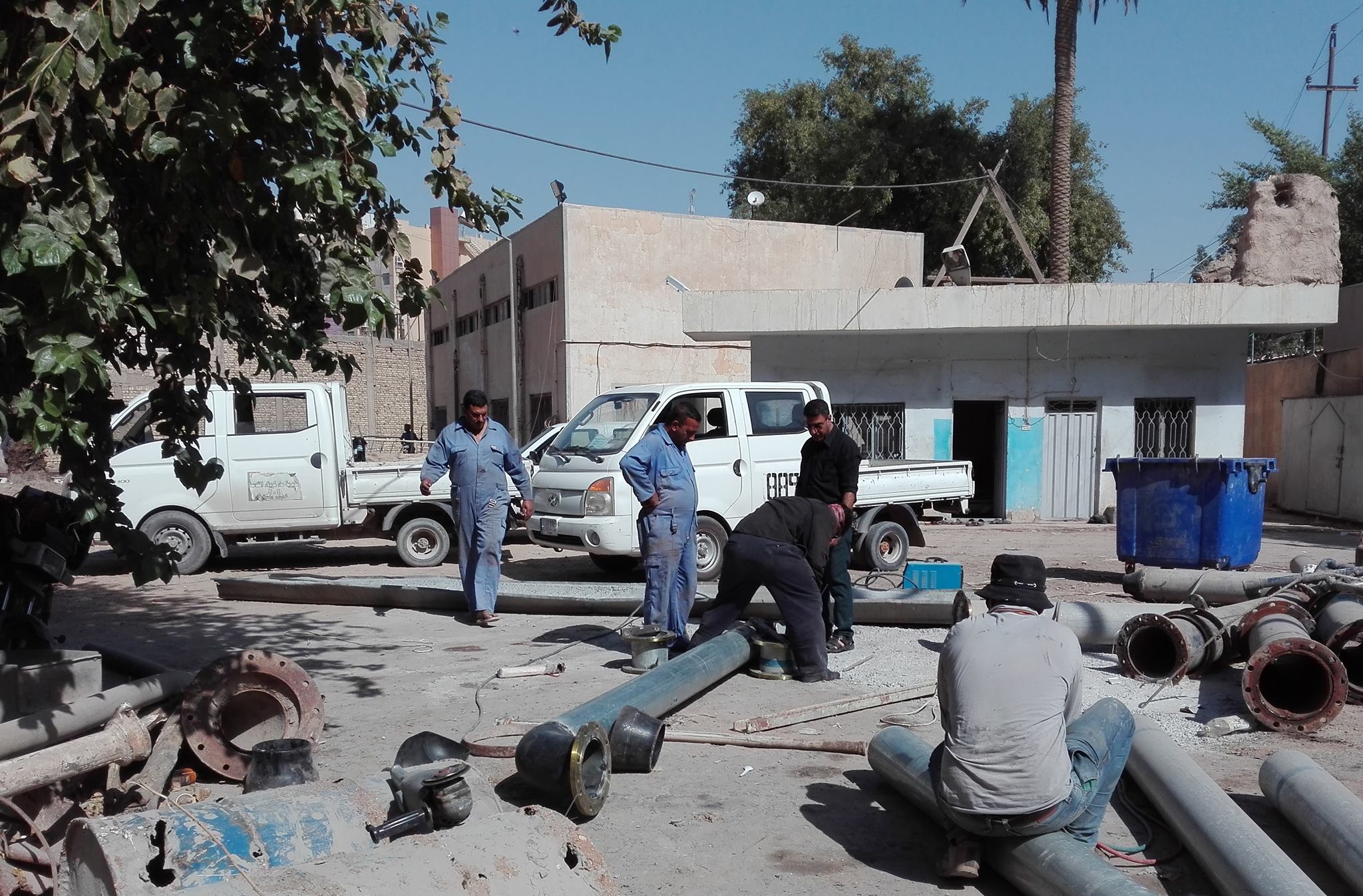 مديرية ماء كربلاء المقدسة تنفذ نصب مجمع ماء سعة 450 متر مكعب / ساعة