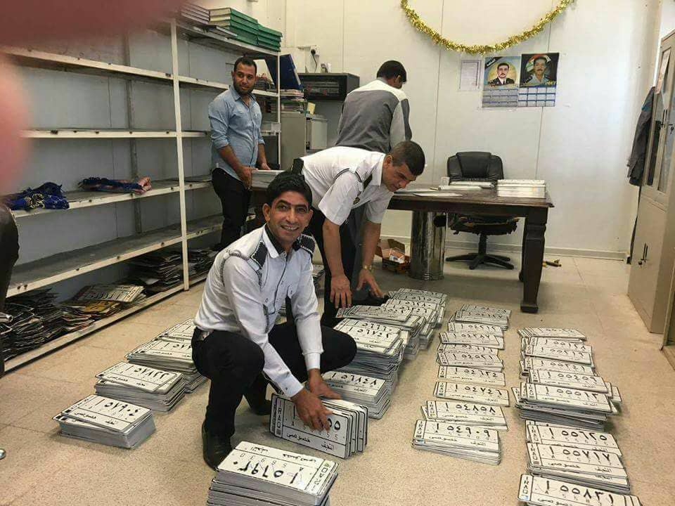 مرور النجف تعلن الاسبوع المقبل تثبيت لوحات العجلات بعد تسلمها عدد كبير منها