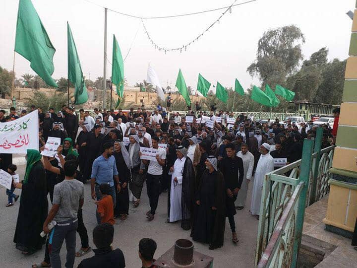 بالصور:تظاهرة حاشدة في النجف الاشرف ضد خصخصة الكهرباء