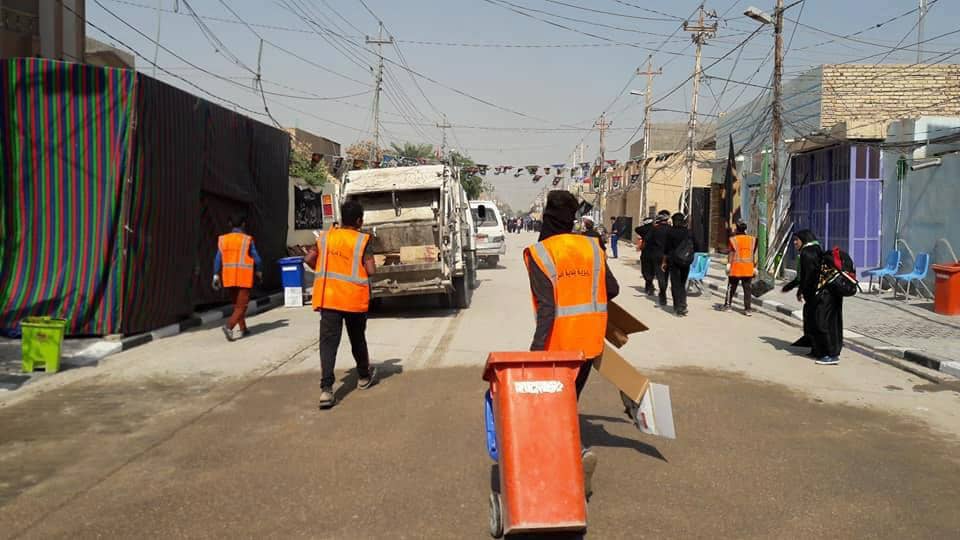 بالصور:بلدية النحف تستعد لزيارة الاربعين ب (1500 عامل ) و (250 آليه متنوعة)
