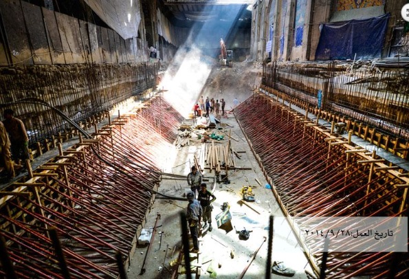 شاهد بالصور :انشاء (سرداب الإمام الجواد "عليه السلام") أسفل الصحن العباسي الشريف.في كربلاء