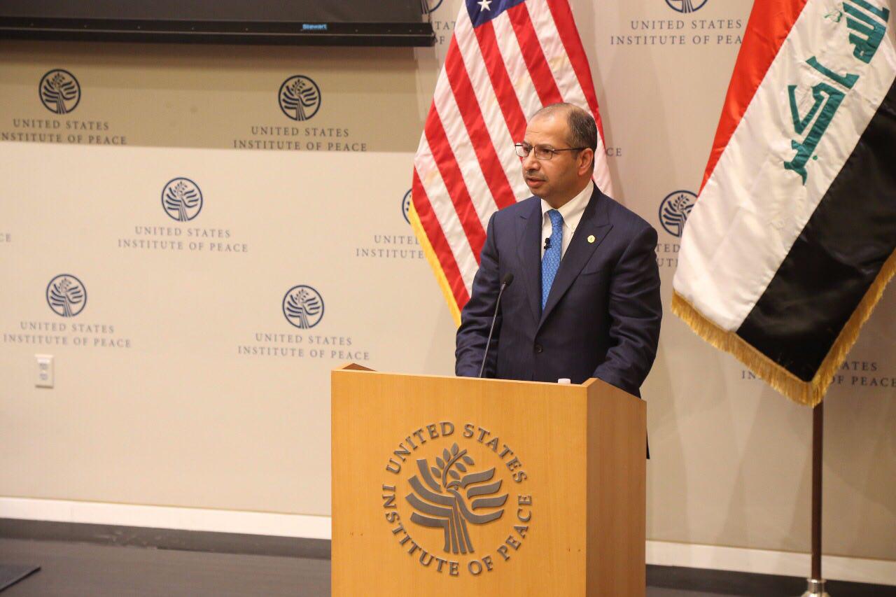 الجبوري من الولايات المتحدة: تواجهنا مشكلة حقيقية في المرحلة القادمة تتمثل بشيوع السلاح وعسكرة المجتمع