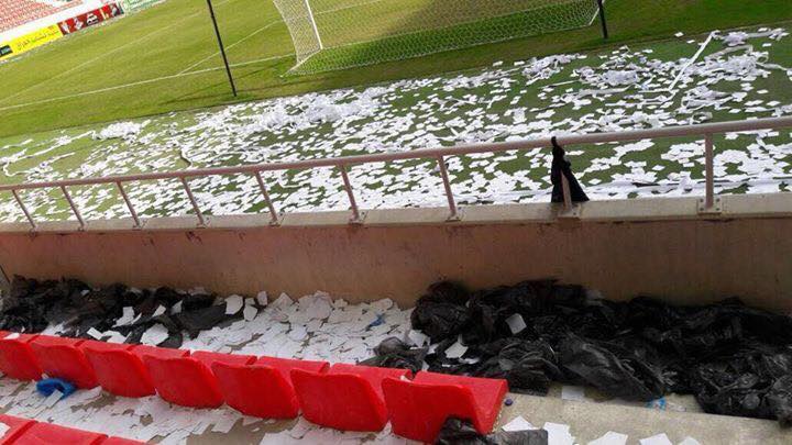 بالصور :شاهد ملعب كربلاء بعد مباراة الجوية والزوراء