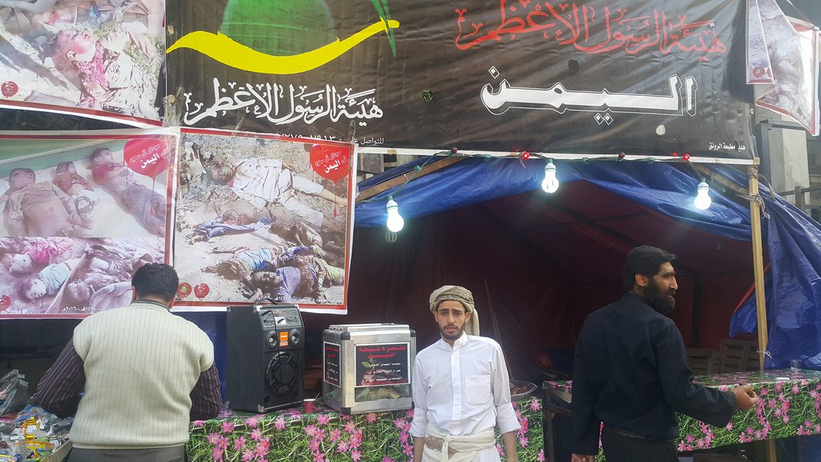 بالصور:موكب يتحدى الموت ويحضر الى كربلاء لخدمة الزائرين