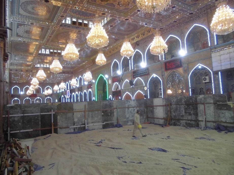 بالصور: المباشرة بأعمال(سرداب الرأس الشريف) وهو المرحلة الثالثة من مشروع السرداب الكامل الأضلاع  في صحن الإمام الحسين