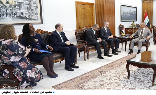 رئيس مجلس القضاء الاعلى يبحث مع وفد من الخارجية الامريكية  محاكمة الارهابيين وحماية الاقليات