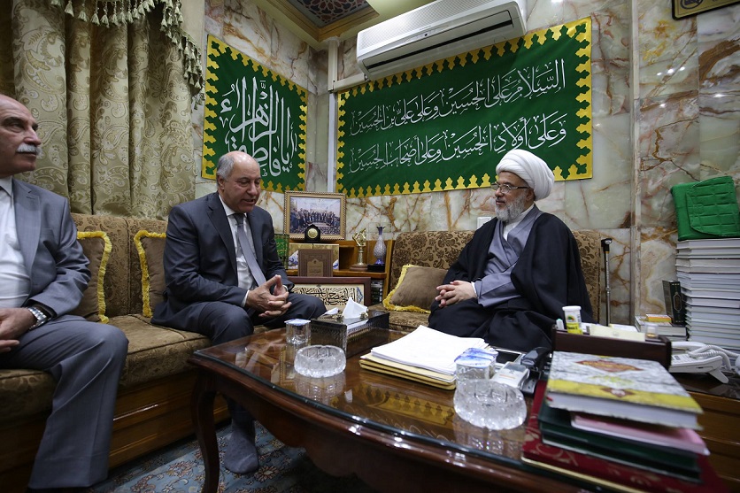 بالصور:ممثل المرجع السيستاني بكربلاء يستقبل وزير الموارد المائية ويدعو الى حلول جذرية لازمة المياه