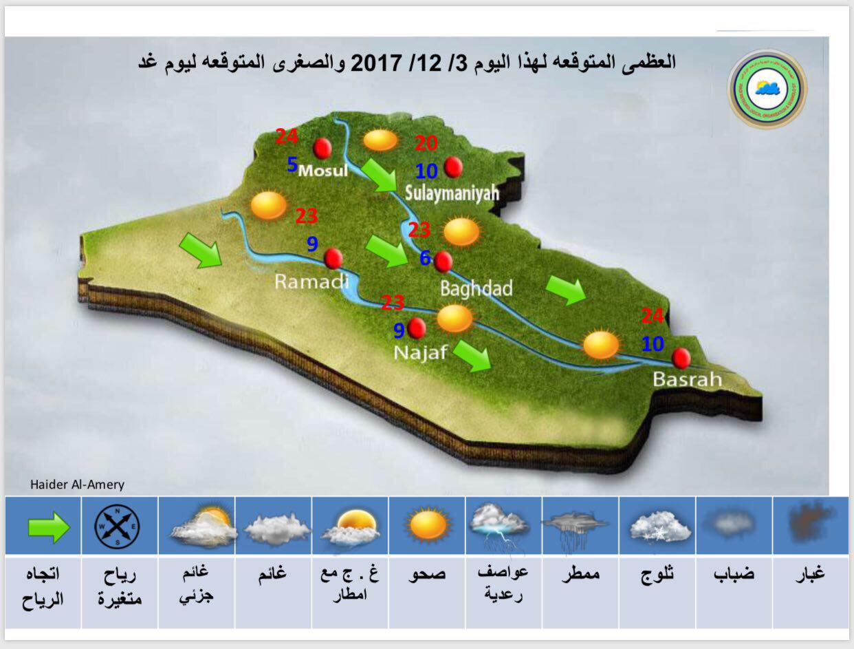 بالخريطة طقس العراق لهذا الاسبوع