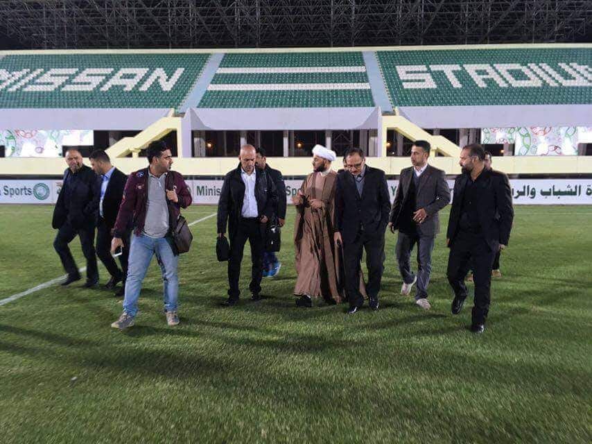 بالصورة..  وفد الاتحاد الاسيوي يزور ملعبي البصرة وميسان تمهيداً لرفع الحظر عنه