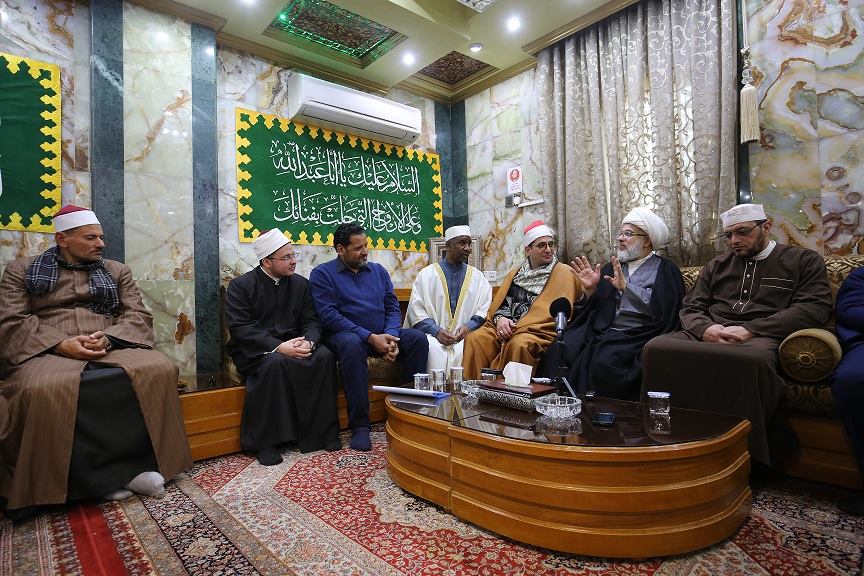 بالصور:ممثل السيستاني يستقبل وفدا مصريا يمثل الازهر وعدد من المثقفين :لمصر والازهر الشريف خصوصية للاطلاع على الواقع العراقي