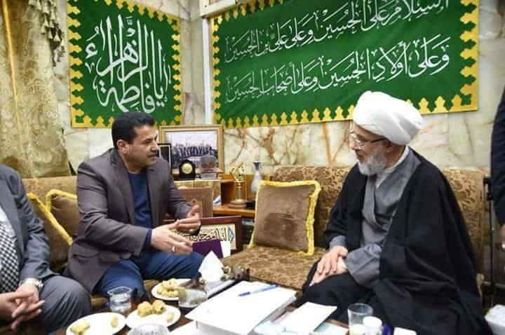 الاعرجي يلتقي بالشيخ عبد المهدي الكربلائي على خلفية الاعتداء عليه