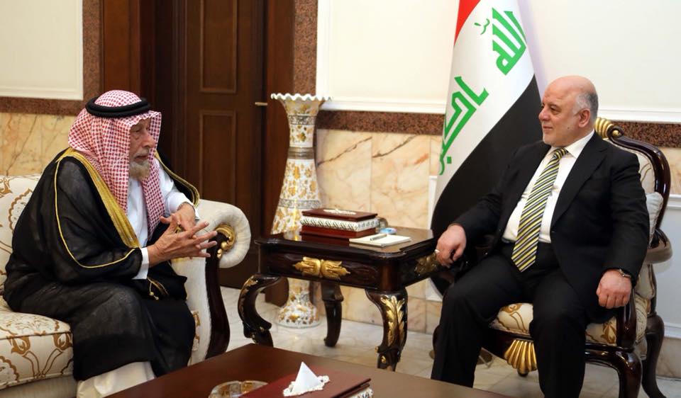 الدكتور حيدر العبادي يستقبل الداعية الاسلامي الشيخ احمد الكبيسي.