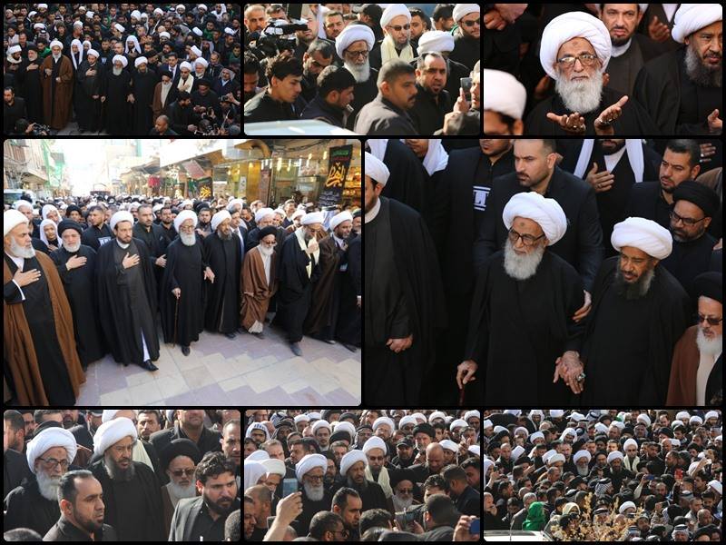 بالصور:النجف الاشرف تشهد انطلاق المسيرة الفاطمية بمشاركة المرجع النجفي