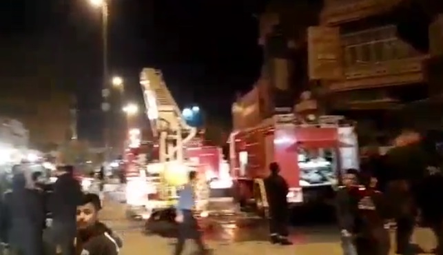 بالصور :وفاة واصابة 7 زوار ايرانيين نتيجة حريق في فندق وسط مدينة النجف الاشرف