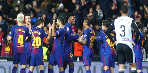 برشلونة يهزم فالنسيا ويتأهل الى نهائي كأس ملك أسبانيا