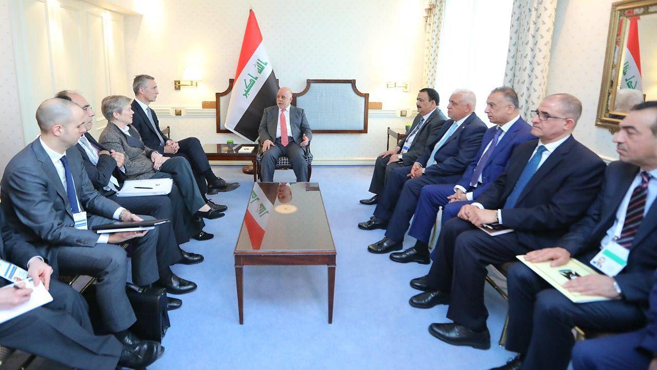 العبادي يبحث مع امين عام الناتو العمل على "إنهاء بقايا داعش"