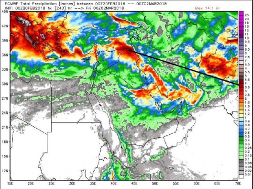 العراق على موعد مع الامطار ابتداءً من نهار الاربعاء ولغاية منتصف الاسبوع المقبل
