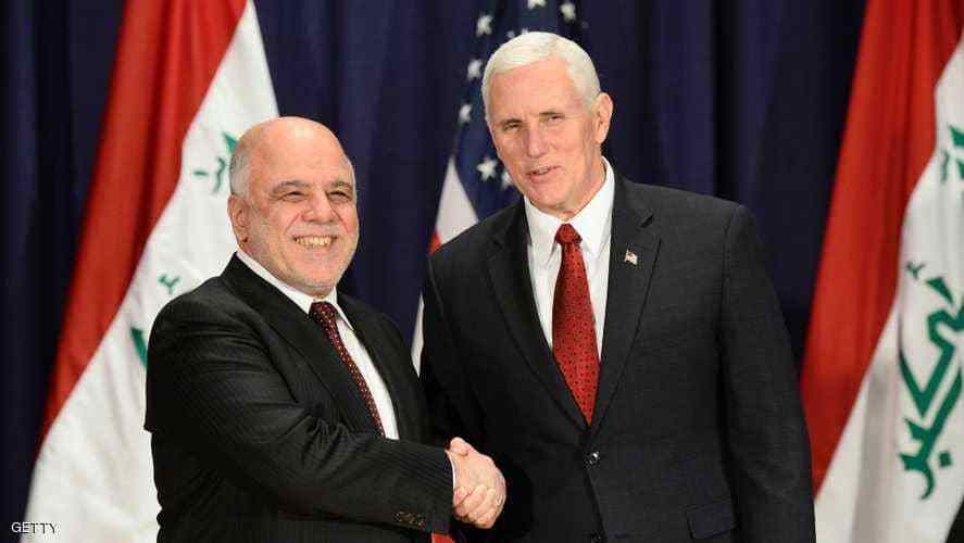 العبادي لنائب الرئيس الامريكي: وضعنا خطة لتقليل عدد تواجد المستشارين والمدربين الامريكان في العراق