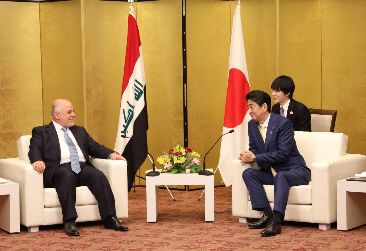 العبادي لنظيره الياباني: العراق انتهى من مرحلة خطيرة هددت وجوده
