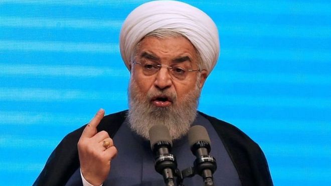 روحاني متحدثا عن ترامب: "تاجر لا خلفية سياسية له"