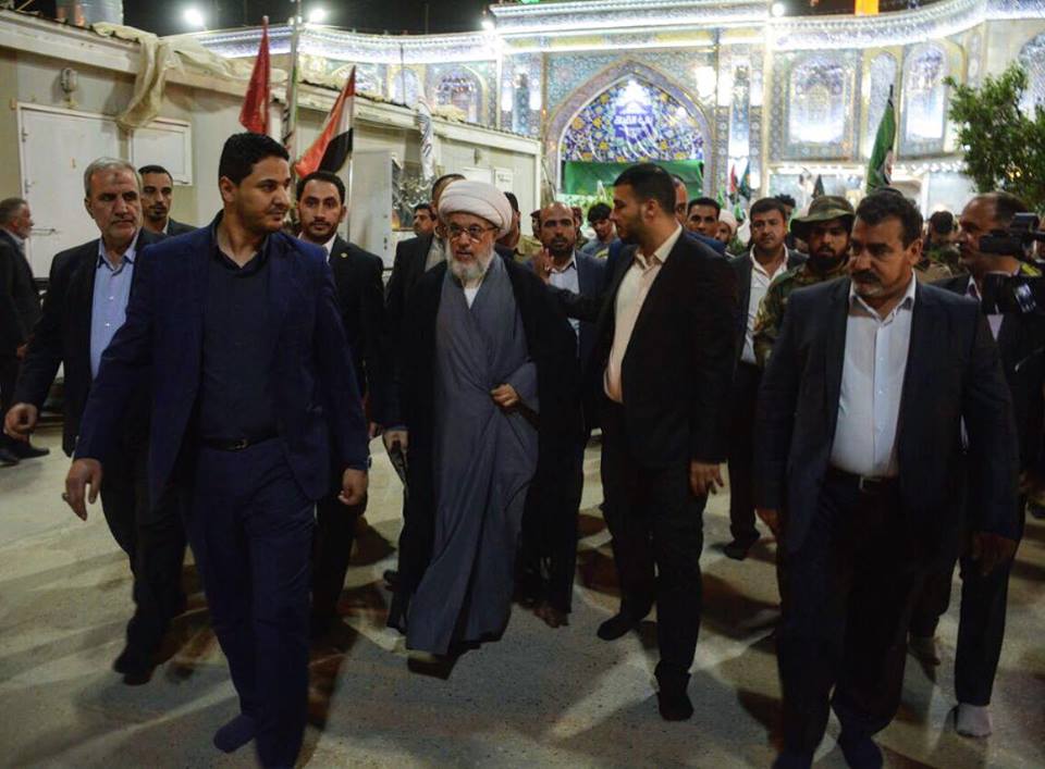 بالصور:ممثل السيستاني يشارك في تشييع قائد فرقة الامام علي وسط كربلاء