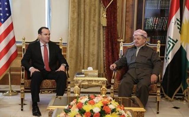 ماكغورك للبارزاني: واشنطن تدعم بأن يكون اقليم كردستان قوياً وفعالاً بالمعادلة العراقية