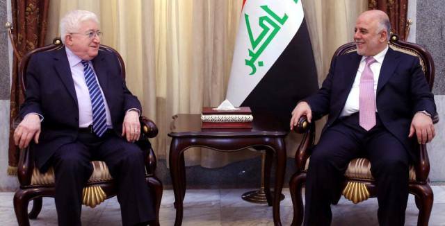 معصوم والعبادي يؤكدان على العمل لتجاوز العقبات لعدم تاخير تشكيل الحكومة المقبلة